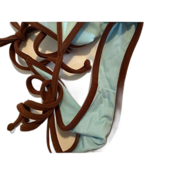 Frankie's Bikini - Blue and Brown Terry Cloth - Size Small - Picture 4 of 7